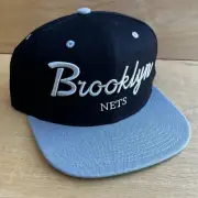 MITCHELL & NESS BROOKLYN NETS SNAPBACK HAT Black Gray Adjustable NWOT (RARE)