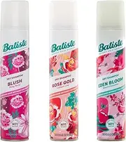 Batiste Floral Fragrances Dry Shampoo 200ml Collection - 1x Batiste Blush 200ml + 1x Batiste Rose Gold 200ml + 1x Batiste Eden Bloom 200ml