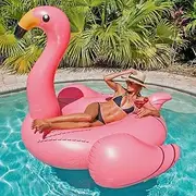 Swim Ring Inflatable Pool Toys Pink Flamingo Mount Adult Water Toy Floating Bed Sofa Beach Seaside Pool Floating Row Swimming Ring Inflatable Lounge Chair 190 * 140 * 140CM LWX