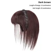 Synthetic Hair Bun Fake Crystal Headband Air Bangs Integrated Wig Extensions _da
