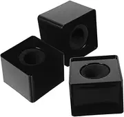 ERINGOGO 3pcs Microphone Logo Microphone Square Cube Microphone Cube Prop Fake Mic Handheld Microphone Stations Mic Stands Microphone Cube Logo Interview Mic Station Mic Flags Black Plastic
