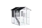 YES4PETS Grey XL Chicken Coop Rabbit Guinea Pig Hutch Ferret Hen Cat Bird House