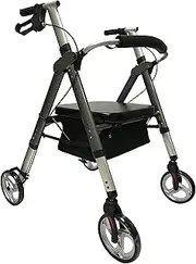 Oversize Aluminum Foldable Rollator Walking Frame Outdoor Walker Aids Mobility