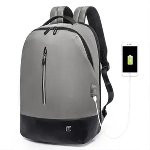 【leaper】簡約休閒時尚15.6吋防水USB充電後背包 共2色(15.6吋電腦筆電包)