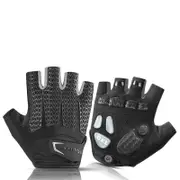 S169B Half Finger Cycling Gloves Breathable Touch Screen Warm Sweat Cloth BLACKGRAY COLOR L SIZE