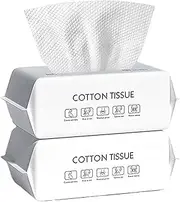 Soft Dry Wipe, 2 Pack, 100% Cotton Fiber, Disposable Face Cloths for Washing, Lint Free, Dry and Wet Use, for Makeup Removing Cleaning Travel Face Towel (2 Pack, 7.9×7.9in)
