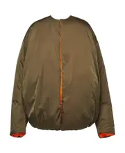 Prada Long-Sleeved Crewneck Coat M Army green