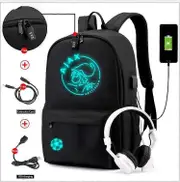 Anti-theft Luminous Canva Waterproof Backpack for Men AJAX Student School Backpack Teenagers Girl Boy Book bag Capacity Mochilas