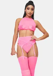 Candy Lust With Luxury Sheer 3-Piece Garter Set