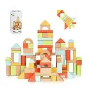 100pcs Building Blocks for Toddlers 1-3 Wooden Blocks for Kids with Storage B...