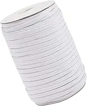 NUOBESTY 0.6cm Stretch Band Roll Elastic Band for Clothing Sewing Accessories Decor for Cuffs Shoelace Trousers Waist (70 Yard Black White)