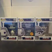 Wandavision 50s Set Of Three Funko Pop! Figures - New Including Rare Chase