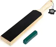 Double Sided Leather Strop Paddle Kit with Polishing Compound, Stropping Kit, Knife Strop and Stropping Compound for Wood Carving and Woodworking