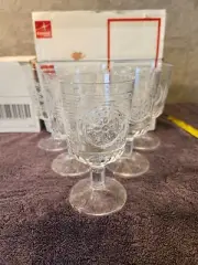 Bormioli Rocco Romantic Stemware Drinking Glass Set of 6 Clear NIB/NOS