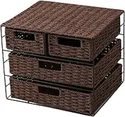 Handwoven Storage Box Large Capacity Drawer Type Soft Sundries Storage Box Drawer Divider Organizer for Kitchen Office Toys