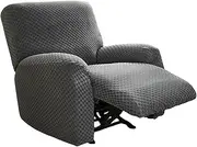 [GUYIRT] Recliner Slipcovers for Large Recliner, Lazy Boy Recliner Chair Covers 4 Pieces, Stretch Recliner Chair Covers with Pockets for Living Room (Dark Gray)
