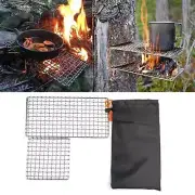 2Pcs Stainless Steel Grill BBQ Campfire Grate Mesh Outdoor Camping Grills Set