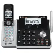 AT&T TL88102 DECT 6.0 2-Line Expandable Cordless Phone with Answering System ...