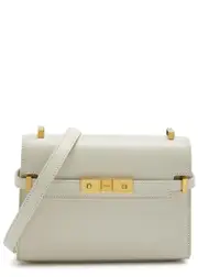 Saint Laurent Manhattan Mini Leather Shoulder bag - White ONE SIZE