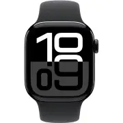 Apple Watch Series 10 42mm Jet Black Aluminium Case GPS + Cellular Sport Band (M/L) (Black)