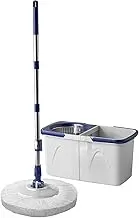 Mop and Bucket Set - Mop Kit | Mops & Buckets with Wringer| Detachable Spinner Rotating Mopping with Adjustable Handle | Wet Dry Floor Cleaning System, Labor-Saving Wall Cleaner for Offices & Home