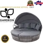 Gardeon Round Wicker Sun Lounge Day Bed Outdoor Patio Lounger Furniture Set