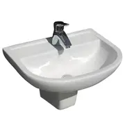 510*380*355mm RAK Gloss White Ceramic Oval Wall Hung Basin With Integral Shroud