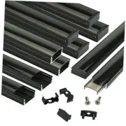 10Pack 3.3FT/1M LED Channel System with Transparent Smoky Cover 10*3.3ft Black