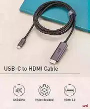 Uni USB-C to DisplayPort Cable Adapter 6 ft 4k