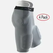 4 Pack McDavid Girdle 750T Pro 5-Pocket Football Compression Shorts No Pads Grey