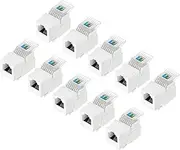 uxcell 10 Pack RJ11 Cat 3 Telephone Jack, Cat3 Coupler Phone No Punch Down Tool-Free Module Connector Adapter, White, 17mm