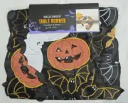 New Halloween Pumpkins Ghosts Bats Runner 14"x72" Table Runner