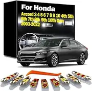 Interior LED Light Kit, For Accord 3 4 5 6 7 8 9 10 4th 5th 6th 7th 8th 9th 10th Gen 2003-2020 2021 2022 Car Bulbs