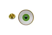 pins pin's badge metal lapel hat button green eye