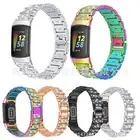 For Fitbit Charge 5 Jewelry Bling Diamond Stainless Steel Watch Band Strap +Tool