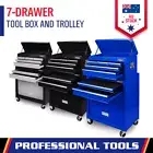 7 Drawer Tool Box Chest Cabinet Trolley Toolbox Garage Storage Lockable Brake