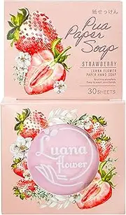 Q-FLA 795831 Paper Soap, Soap Flower, Puer Paper Soap, Hand Wash, Strawberry, Pack of 30, Pink