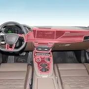 Car Interior Film Dashboard Piano Board Shift Center Console Anti-Scratch Transparent TPU Protection Film,for Audi RS e-tron GT 21-2024 (Style for LHD)
