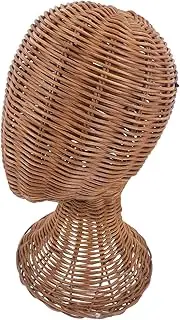 FUNNETOYU Mannequin Head Stand: Rattan Woven Tabletop Hat Display Stand - Mannequin Head For Caps Wigs Jewelry - Display Holder For For Retail