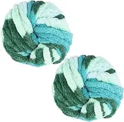 Chunky Wool Yarn 250g X 2 Knitting Wool Yarn Chunky Blanket Yarn Coarse Yarn for Crochet, 2cm Soft 27m for Blanket Dolls Rug Bags Hats Pillow Cushion Cat Bed Light Green