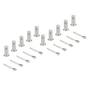 10Pcs M5x12mm Clevis Pins, Single Hole Flat Head Hitch with Cotter Pins, Silver