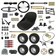 GO KART Rear Axle Steering Gear Rack Pinion Tie Rod Steering &Control Swing Arms