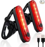 Paquete de 2 luces traseras recargables para bicicleta, luz trasera roja. neuvo.