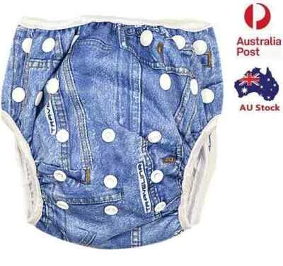 Demin Swim Nappy Baby Boyish Toddler Cover Diaper Pant Nappies Swimmers (S143)