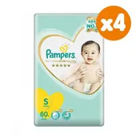 在飛比找松果購物優惠-Pampers幫寶適 一級幫棉柔紙尿褲 S 60片*4包入(