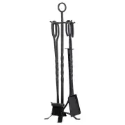 Fenley 5-Pce 21x81cm Fire Tools, Black
