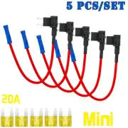 5Pcs Add a Circuit ACU Piggy Back Tap MINI Blade Fuse Holder 20A AU Local