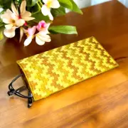 Beautiful Yellow Bargello Eyeglass Case - Completed Plastic Canvas Needlepoint