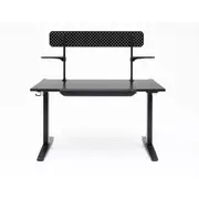 UNITY 1.4m RGB Lighting Duo Motor Electric Sit and Stand Desk with Adjustable Pegboard Hutch And Drawer