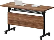 GIZNXBA Folding Conference Table with Wheels, Folding Conference Room Tables with Flip-Top Design, Mobile Seminars Dynamic Meetings Training Tables for Offices, Classrooms, Meeting Room